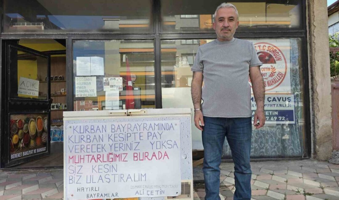 Sorgun ilçesindeki Osman Çavuş Mahallesi Muhtarı Ali Çetin, Kurban Bayramı