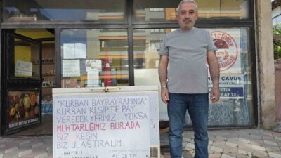 Sorgun ilçesindeki Osman Çavuş Mahallesi Muhtarı Ali Çetin, Kurban Bayramı