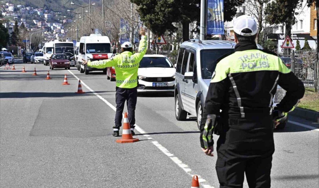 Ordu’da trafik kazalarını azaltmaya yönelik polis denetimlerinde son bir hafta