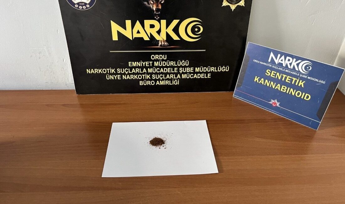 Ordu’da gerçekleştirilen uyuşturucu operasyonunda tutuklanan bir şüpheli, adli makamlar tarafından