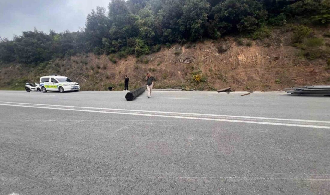Zonguldak’ın Karadeniz Ereğli ilçesinde Organize Sanayi Bölgesi yolunda meydana gelen
