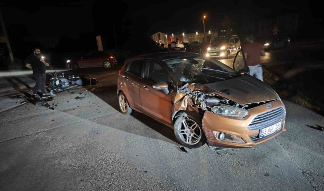 Bursa’nın İnegöl ilçesinde meydana gelen trafik kazasında motosikletle çarpışan aracın