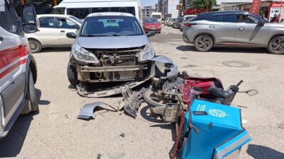Adıyaman’da meydana gelen trafik kazasında otomobil ile motosiklet çarpıştı ve