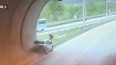 Amasya’da bir tünelde seyir halindeyken yaşanan kaza, sürücünün kontrolü kaybetmesi