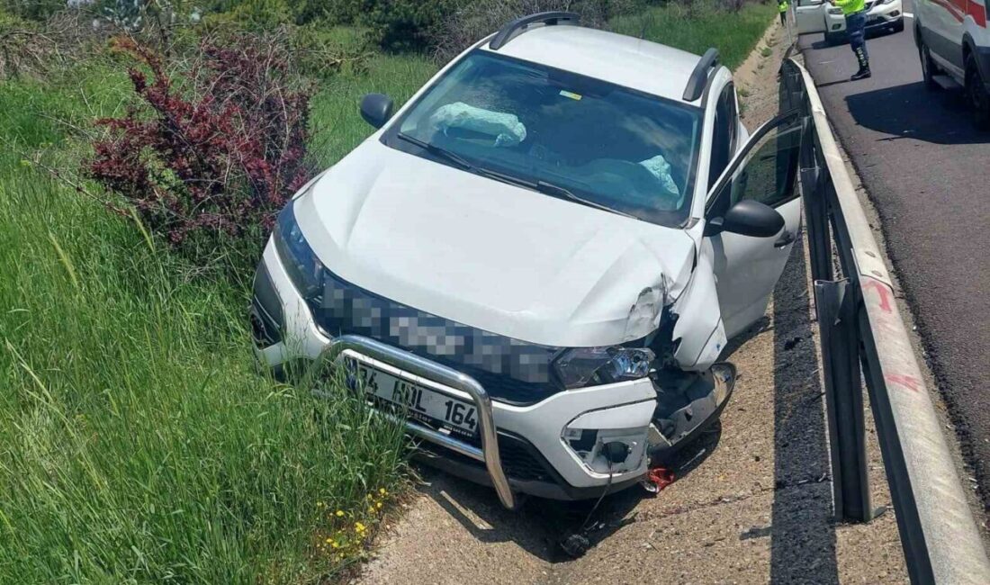 Bolu’da, TEM Otoyolu’nda meydana gelen bir trafik kazasında, sürücüsünün direksiyon