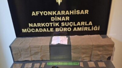 Afyonkarahisar’ın Dazkırı ilçesinde polis operasyonu sonucunda 33 adet peçeteye emdirilmiş