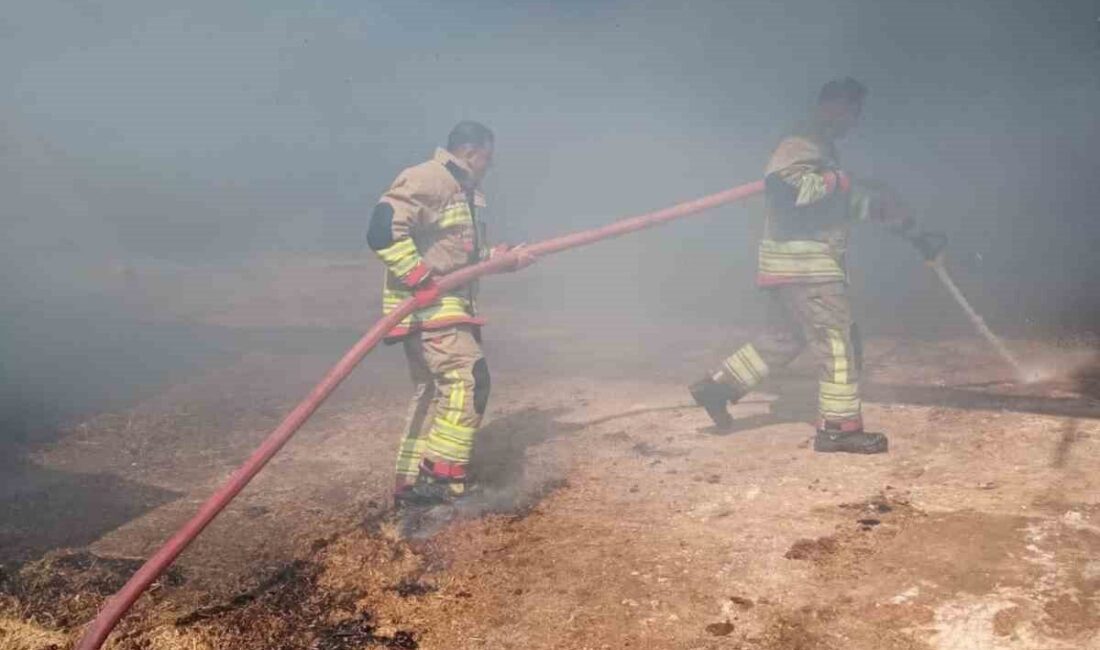 Reyhanlı ilçesinde meydana gelen samanlık yangını, Fevzipaşa Mahallesi’nde bulunan bir