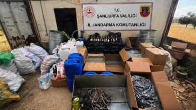 Şanlıurfa’da Jandarma ekipleri, sahte alkol üretimi yapılan bir depoya operasyon