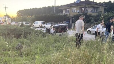 Samsun’da meydana gelen bir trafik kazasında, aracın kontrolünden çıkarak takla