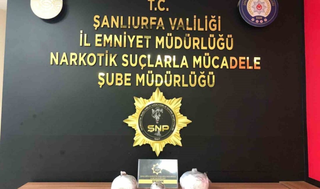 Şanlıurfa’da düzenlenen iki ayrı operasyonda toplam 6 kilogram uyuşturucu madde