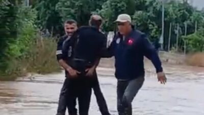 Mersin’de Meteoroloji’nin yoğun yağış uyarısının ardından meydana gelen olayda, Erdemli
