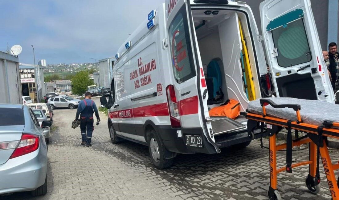 Sinop Küçük Sanayi Sitesi’nde bir iş kazası meydana geldi ve