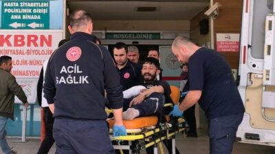 İnegöl ilçesinde demir sac kesimi yapan bir genç, spiral taşının