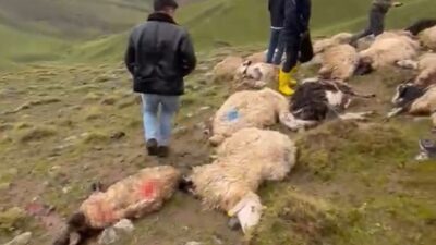 Van’ın Çaldıran ilçesinde bugün öğle saatlerinde meydana gelen sağanak yağış