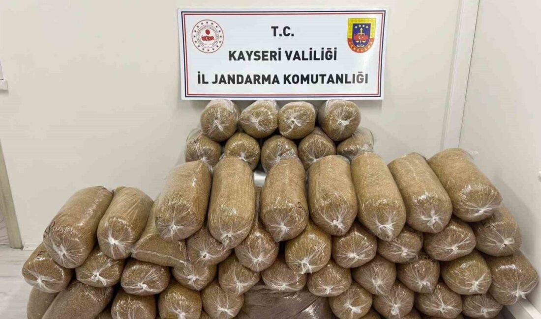 Yahyalı ilçesinde jandarma tarafından gerçekleştirilen operasyonda 285 kilo bandrolsüz tütün
