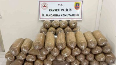 Yahyalı ilçesinde jandarma tarafından gerçekleştirilen operasyonda 285 kilo bandrolsüz tütün