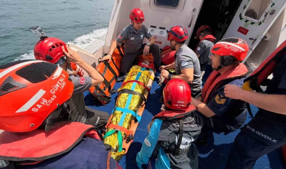 Yalova kıyılarında çalışan bir kuru yük gemisindeki bir personel, güvertede