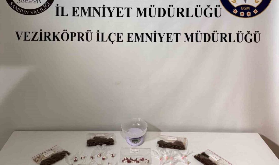 Samsun’un Vezirköprü ilçesinde Narkotik ekipleri tarafından gerçekleştirilen bir operasyonda, satışa