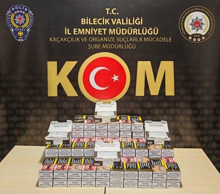 Bilecik’te gerçekleştirilen bir operasyonda, 20 bin dolu makaron ele geçirilirken,