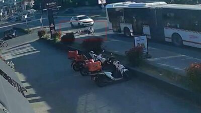 Sakarya’da bir ana cadde üzerinde meydana gelen olayda, bisiklet kullanan