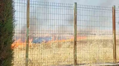 Anız yangını, Şanlıurfa’nın Haliliye ilçesindeki Görme Engelliler İlk ve Ortaokulu’nun