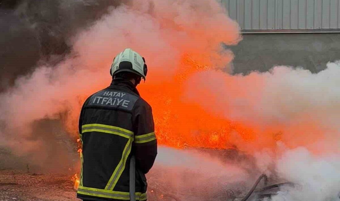 Antakya ilçesine bağlı Güzelburç Mahallesi’nde hurda alanında çıkan yangın, itfaiye