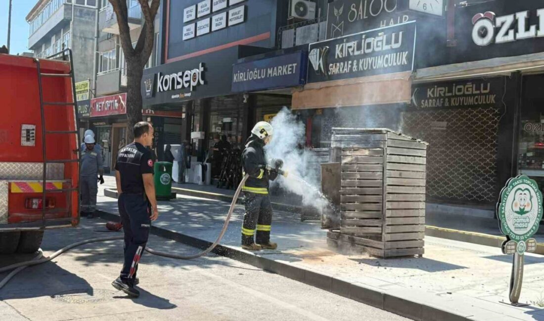 Antalya’nın Serik ilçesinde kaldırım üzerinde bulunan elektrik trafosunda meydana gelen