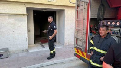 Eskişehir’de, Sütlüce Mahallesi’nde bir apartmanın girişinde çıkan yangında 2 kişi