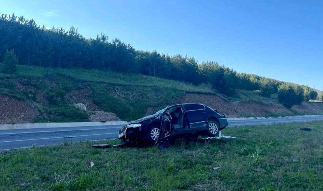 Ardahan-Göle karayolunda meydana gelen trafik kazasında bir otomobil kontrolden çıkarak