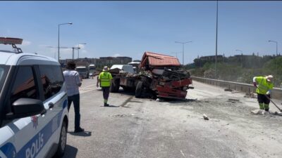 Bursa’da, İzmir-İstanbul Otoyolu Mudanya-Geçit Kavşağı’nda meydana gelen zincirleme trafik kazasında