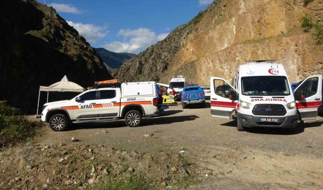 Artvin’in Şavşat ilçesinde dereye uçan bir kamyonun akıntıya kapılarak kaybolan