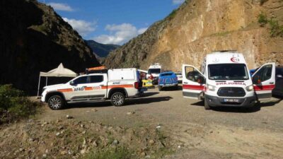 Artvin’in Şavşat ilçesinde dereye uçan bir kamyonun akıntıya kapılarak kaybolan