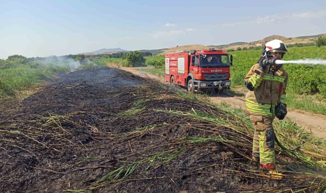 Manisa’da yüksek sıcaklıklar, düşük nem ve güçlü rüzgarın etkisiyle yangın