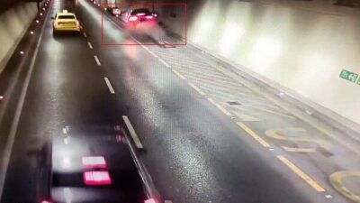 İstanbul’da Avrasya Tüneli’nde meydana gelen bir olay, güvenlik kamerası görüntüleriyle