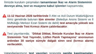 Bartın Valiliği, afet ve acil durum olaylarına karşı erken uyarı