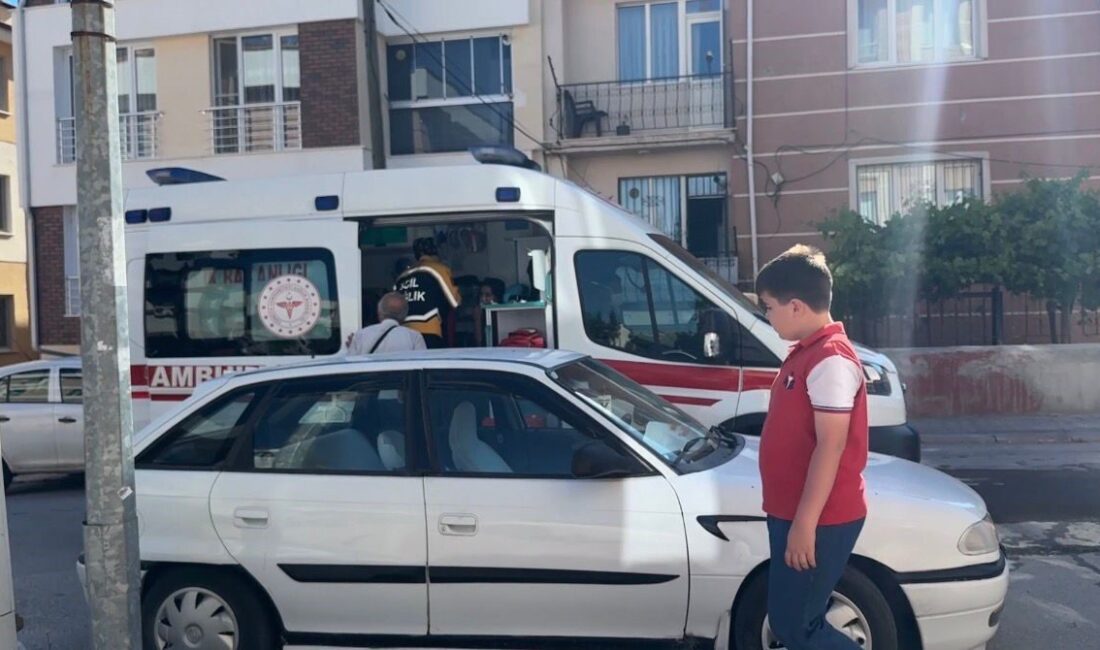 Eskişehir’de bulunan bir apartmanın garajında, benzin doldurulan motorlu bir tırpanın