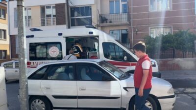 Eskişehir’de bulunan bir apartmanın garajında, benzin doldurulan motorlu bir tırpanın