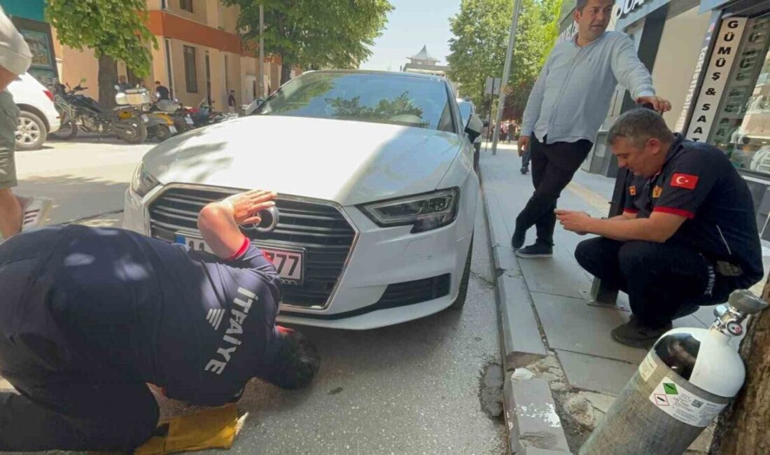 Bilecik’te olay, Tevfikbey Caddesi’nde gerçekleşti. Bir aracın motor kısmına sıkışan
