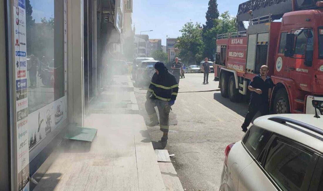 Keşan ilçesinde bulunan bir apartmanın bodrum katında, yangın çıktı ve