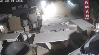 Bodrum ilçesinde meydana gelen trafik kazasına ait güvenlik kamerası görüntüleri