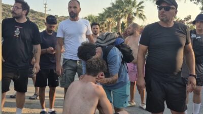 Bodrum ilçesinde bir markette çalışanlar ile dizi setinde görevli olan