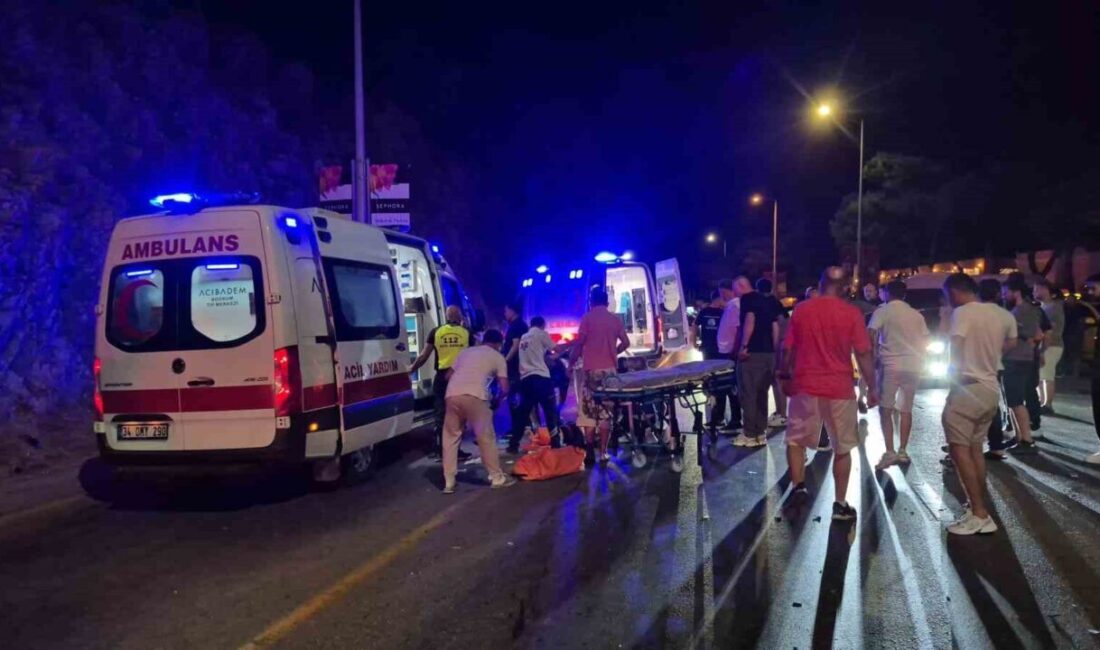 Bodrum ilçesinde meydana gelen trafik kazasında ticari bir taksinin motosiklete