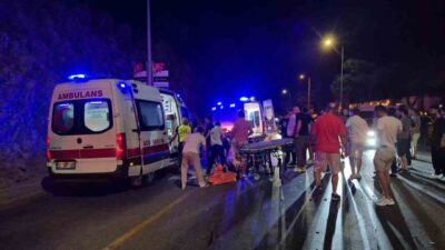 Bodrum ilçesinde meydana gelen trafik kazasında ticari bir taksinin motosiklete