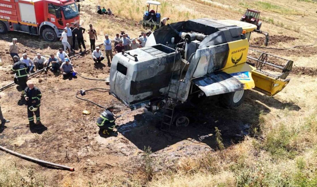 Adıyaman’ın Kahta ilçesinde buğday hasadı sırasında meydana gelen yangında bir
