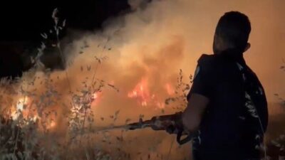 Adıyaman’da, İpekli Köyü yakınlarında çıkan yangın, yakılan anızdan sıçrayarak 45