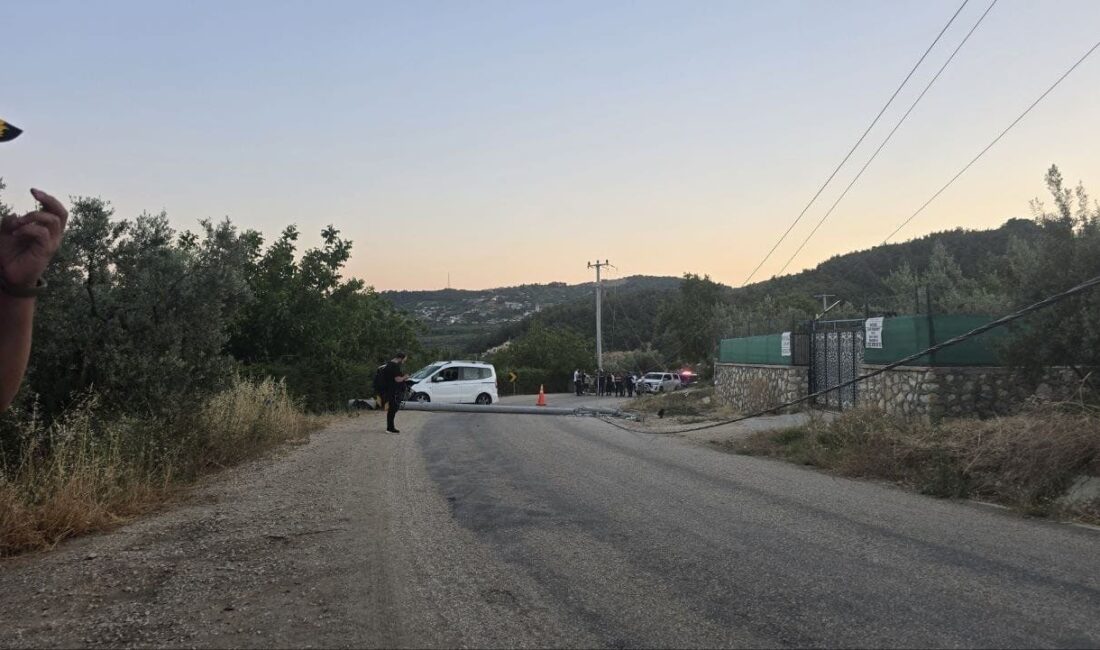 Bursa’da meydana gelen trafik kazasında, bir otomobilin elektrik direğine çarpması