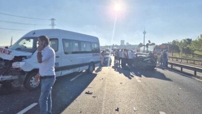 Büyükçekmece’de, E-5 karayolunda meydana gelen trafik kazasında 1’i ağır olmak