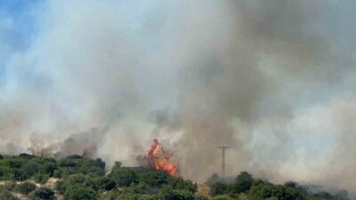 Çanakkale’de, bozulmuş ormanlık alanda meydana gelen yangına Orman Bölge Müdürlüğü