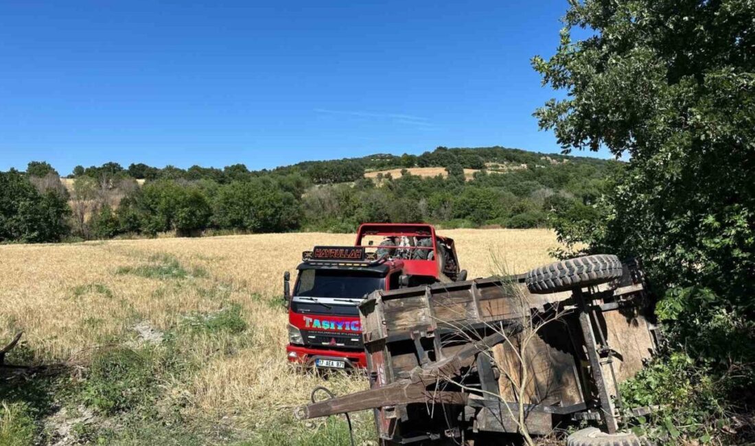 Ayvacık ilçesinde meydana gelen trafik kazasında, traktörün devrilmesi sonucu sürücü