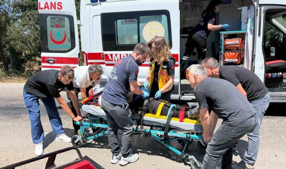 Çanakkale’nin Çan ilçesine bağlı Tepeköy köyü yol kavşağında bir motorlu